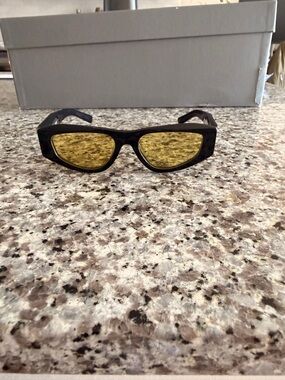 Prada Sunglasses Black Frame Yellow Lens